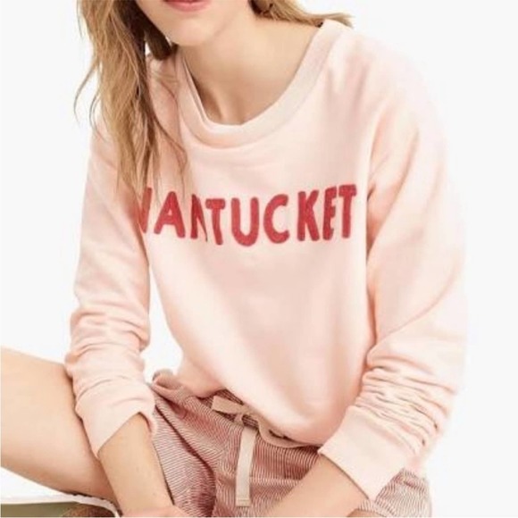 J. Crew Tops - J Crew Pink Nantucket Sweatshirt Sz M